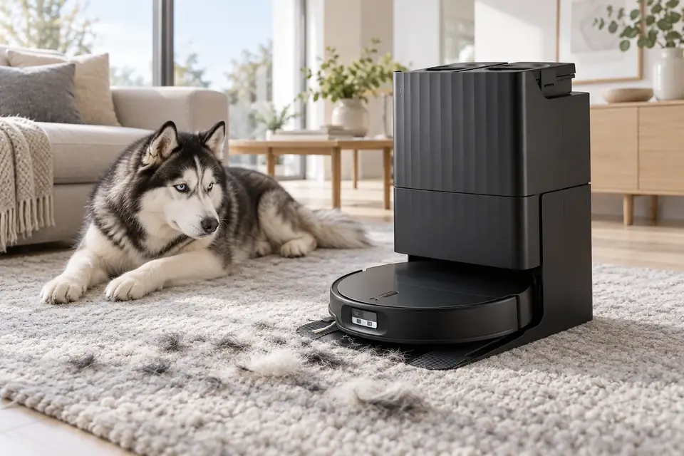 La Roborock Qrevo Edge 2 en acción: pelo de mascotas