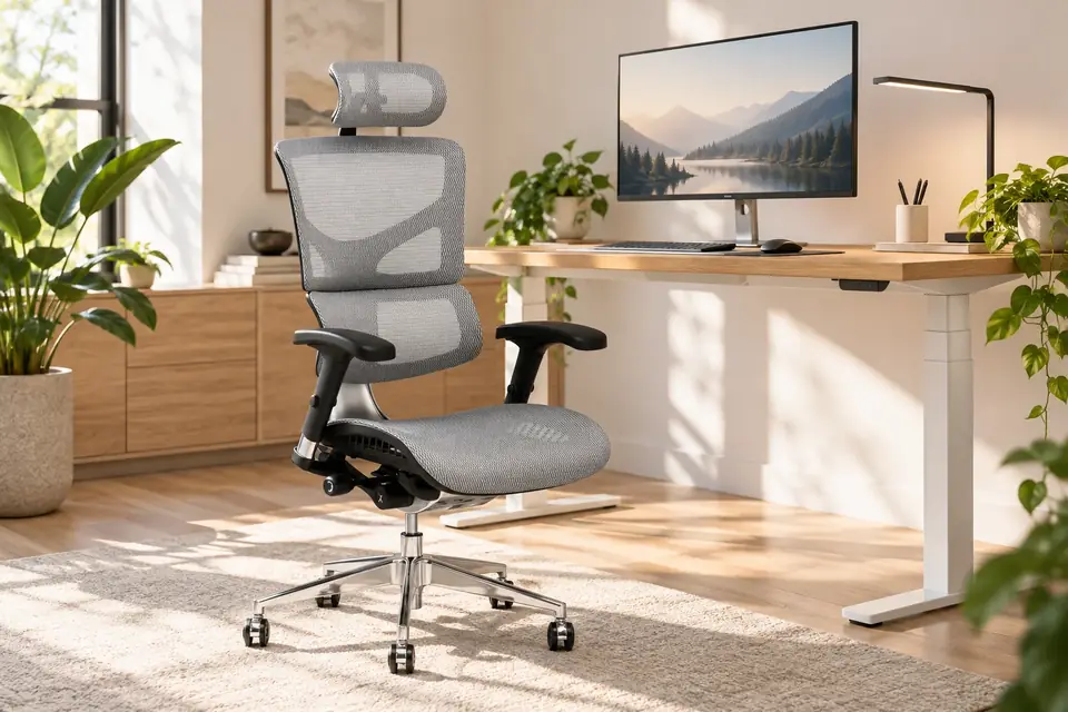 La X-Chair X2 en acción: una silla ergonómica en una oficina en casa soleada